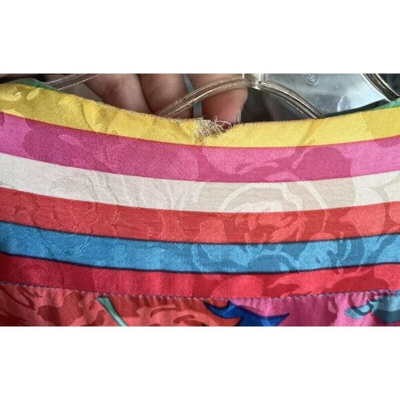 Anne Crimmins Silk Dress Vintage Colourful 80s Vibrant Long Dress Size 8 - Picture 10 of 11